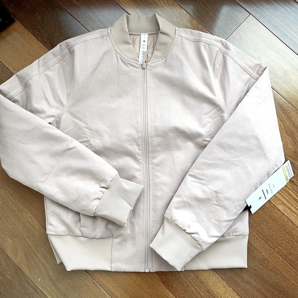 Lululemon non-stop cotton bomber jacket pink clay Sz 6